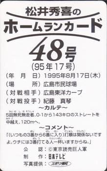1995 NTV Hideki Matsui Homerun Cards #48 Hideki Matsui Back