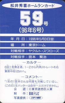 1996 NTV Hideki Matsui Homerun #59 Hideki Matsui Back