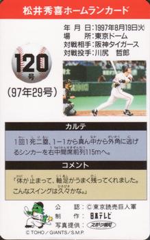 1997 NTV Hideki Matsui Homerun Cards #120 Hideki Matsui Back