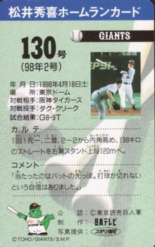 1998 NTV Hideki Matsui Homerun #130 Hideki Matsui Back