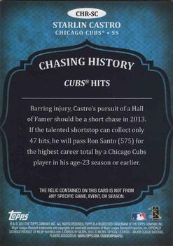 2013 Topps - Chasing History Relics Gold #CHR-SC Starlin Castro Back