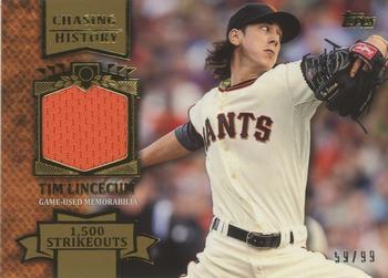 2013 Topps - Chasing History Relics Gold #CHR-TL Tim Lincecum Front
