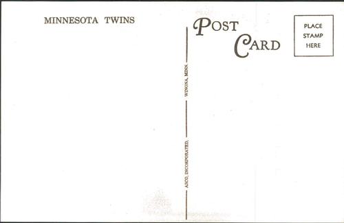 1968 Minnesota Twins Postcards #NNO Cal Ermer Back
