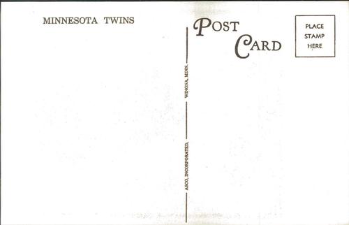 1968 Minnesota Twins Postcards #NNO John Roseboro Back