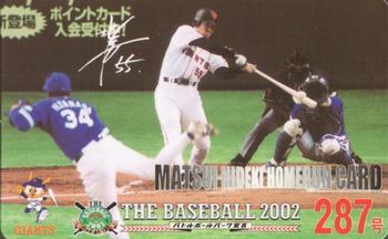 2002 NTV Hideki Matsui Homerun Cards #287 Hideki Matsui Front