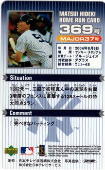 2004 Upper Deck NTV Hideki Matsui Homerun Cards #369 Hideki Matsui Back
