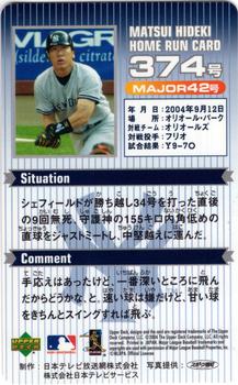 2004 Upper Deck NTV Hideki Matsui Homerun Cards #374 Hideki Matsui Back