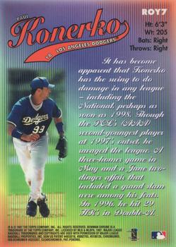 1997 Bowman Chrome - 1998 Rookie of the Year Favorites #ROY7 Paul Konerko Back