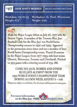 2002 Toronto Blue Jays Limited Edition SGA #NNO Jack Morris Back