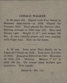 1937 O-Pee-Chee Batter Ups (V300) #110 Gee Walker Back