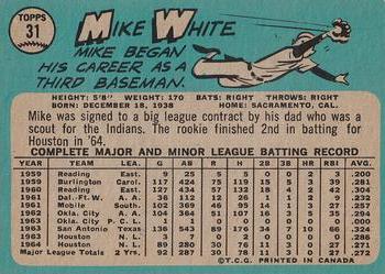 1965 O-Pee-Chee #31 Mike White Back