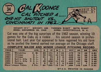 1965 O-Pee-Chee #34 Cal Koonce Back
