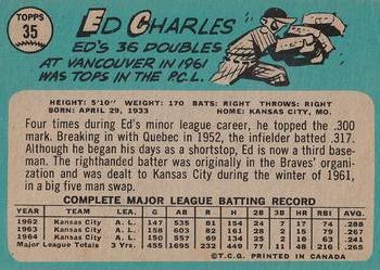 1965 O-Pee-Chee #35 Ed Charles Back