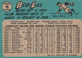 1965 O-Pee-Chee #46 Bob Lee Back
