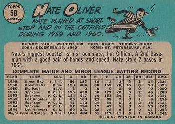 1965 O-Pee-Chee #59 Nate Oliver Back