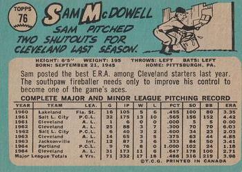 1965 O-Pee-Chee #76 Sam McDowell Back