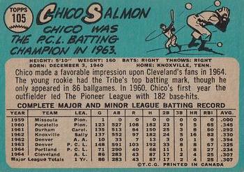 1965 O-Pee-Chee #105 Chico Salmon Back