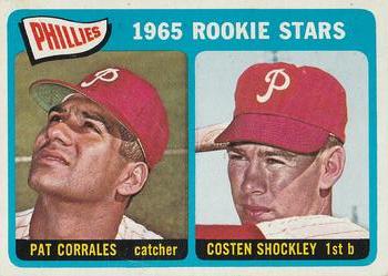 1965 O-Pee-Chee #107 Phillies 1965 Rookie Stars (Pat Corrales / Costen Shockley) Front