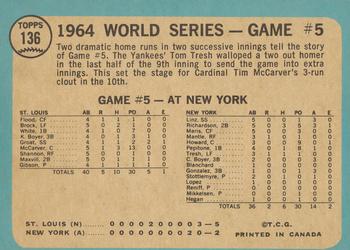 1965 O-Pee-Chee #136 World Series Game #5 - 10th Inning Triumph Back