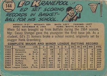 1965 O-Pee-Chee #144 Ed Kranepool Back