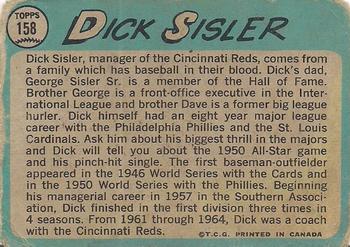 1965 O-Pee-Chee #158 Dick Sisler Back