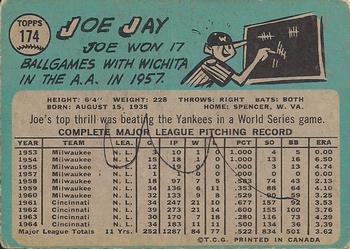 1965 O-Pee-Chee #174 Joe Jay Back