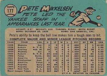 1965 O-Pee-Chee #177 Pete Mikkelsen Back