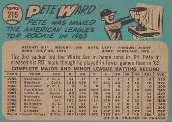 1965 O-Pee-Chee #215 Pete Ward Back