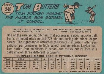 1965 O-Pee-Chee #246 Tom Butters Back