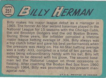 1965 O-Pee-Chee #251 Billy Herman Back