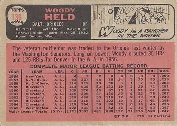 1966 O-Pee-Chee #136 Woodie Held Back