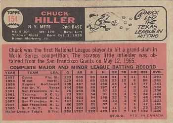 1966 O-Pee-Chee #154 Chuck Hiller Back
