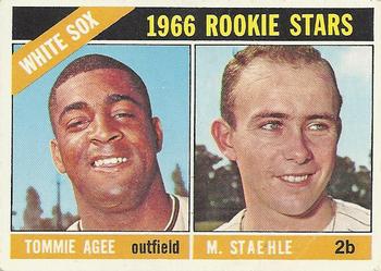1966 O-Pee-Chee #164 White Sox 1966 Rookie Stars (Tommie Agee / Marv Staehle) Front
