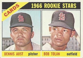 1966 O-Pee-Chee #179 Cardinals 1966 Rookie Stars (Dennis Aust / Bob Tolan) Front