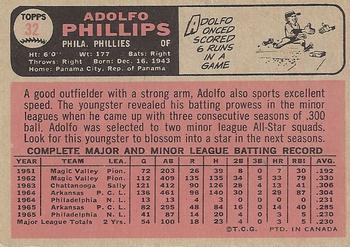 1966 O-Pee-Chee #32 Adolfo Phillips Back