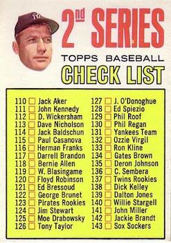 1967 O-Pee-Chee #103 2nd Series Checklist 110-196 (Mickey Mantle) Front