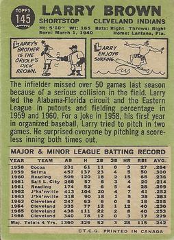 1967 O-Pee-Chee #145 Larry Brown Back