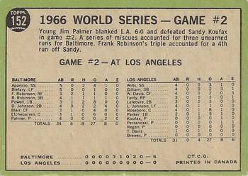 1967 O-Pee-Chee #152 World Series Game #2 - Palmer Blanks Dodgers Back