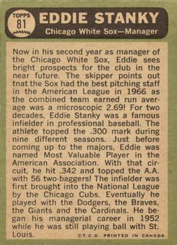 1967 O-Pee-Chee #81 Eddie Stanky Back