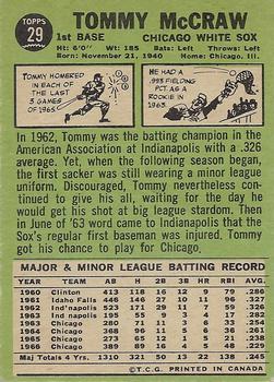 1967 O-Pee-Chee #29 Tommy McCraw Back