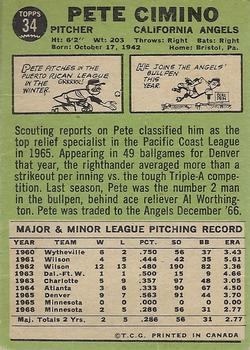 1967 O-Pee-Chee #34 Pete Cimino Back