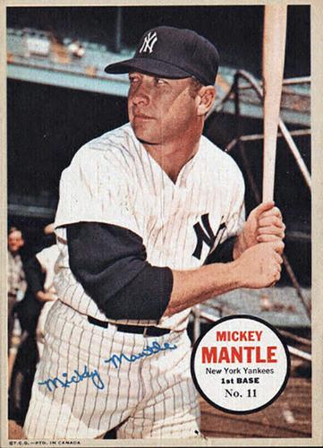 1968 O-Pee-Chee - Posters #11 Mickey Mantle Front