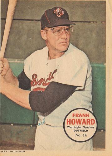 1968 O-Pee-Chee - Posters #14 Frank Howard Front