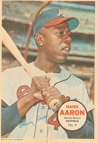 1968 O-Pee-Chee - Posters #8 Hank Aaron Front