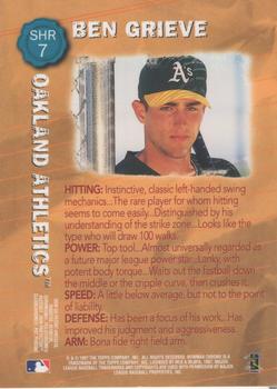 1997 Bowman Chrome - Scout's Honor Roll #SHR 7 Ben Grieve Back