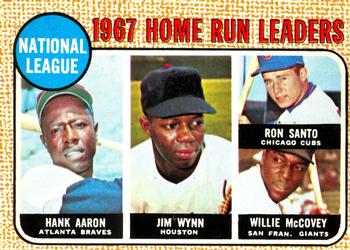 1968 O-Pee-Chee #5 National League 1967 Home Run Leaders (Hank Aaron / Jim Wynn / Ron Santo / Willie McCovey) Front