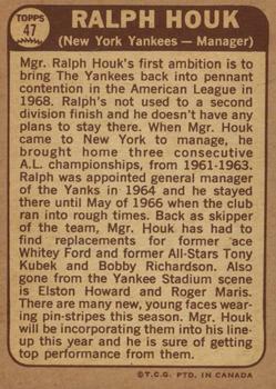 1968 O-Pee-Chee #47 Ralph Houk Back