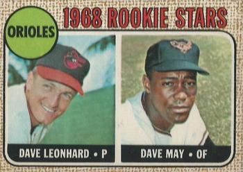 1968 O-Pee-Chee #56 Orioles 1968 Rookie Stars (Dave Leonhard / Dave May) Front