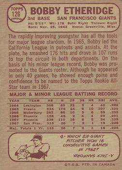 1968 O-Pee-Chee #126 Bobby Etheridge Back