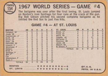 1968 O-Pee-Chee #154 World Series Game #4 - Gibson Hurls Shutout! Back